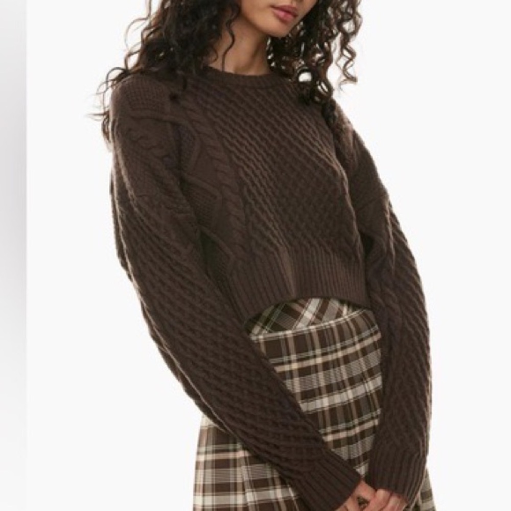 Sunday Best Brown Cable Knit Sweater